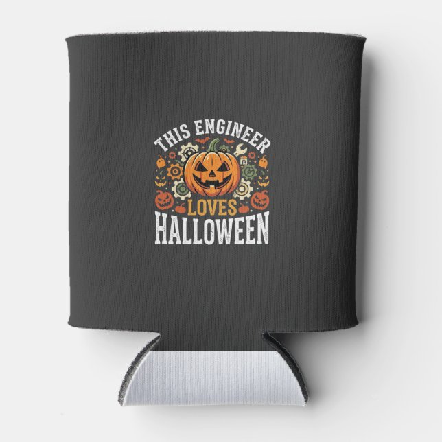 Porta-lata Vetor de Abóbora de Engenheiro de Halloween (Frente)
