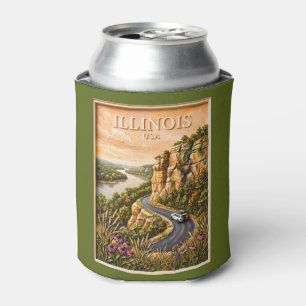 Porta-lata Viagem pelo Illinois - Paisagem Vintage das Margen