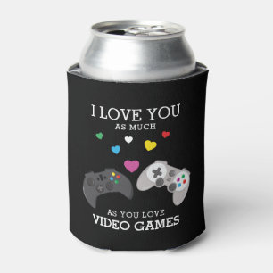 Porta-lata Vídeo Games 'Eu te amo' Engraçados Personalizado