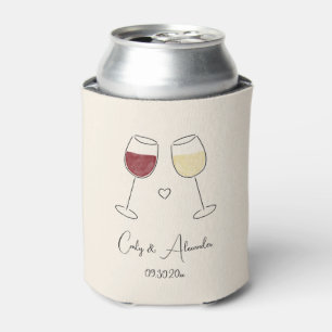 Porta-lata Vidro Branco Vermelho Cheio Noivado de Casamento