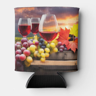 Porta-lata Vinho e Uvas Divertido Belo Louco