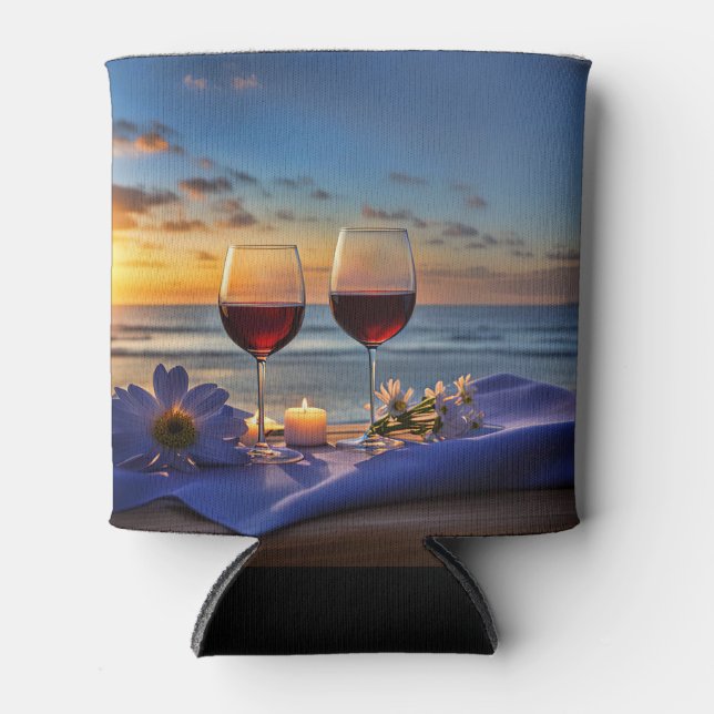 Porta-lata Vinho na praia (Frente)