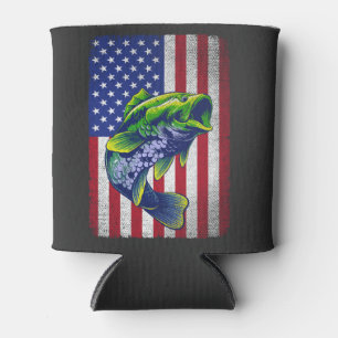 Porta-lata Vintage Bass Fisheries 4 De Julho Bandeira America