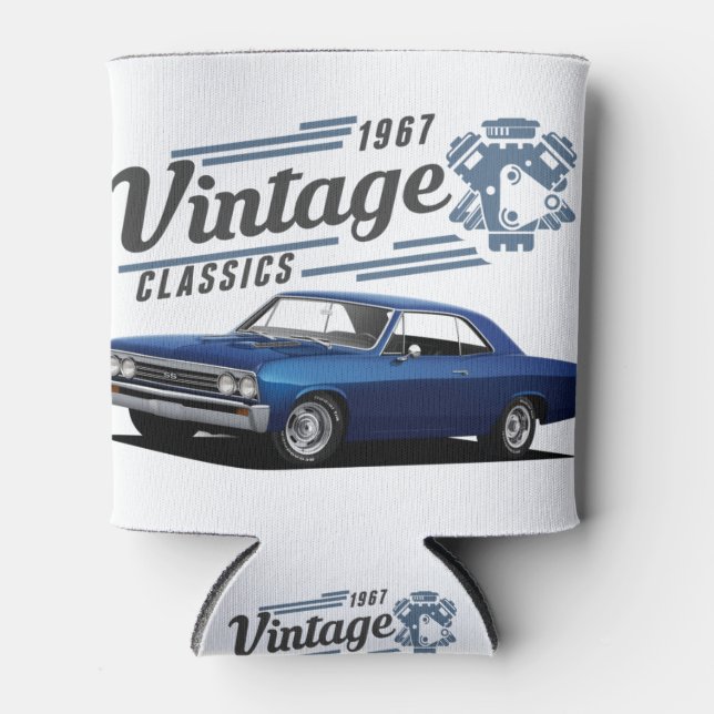 Porta-lata Vintage Blue Chevelle (Frente)