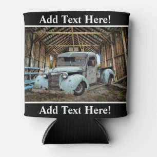 Porta-lata Vintage Blue Truck Rustic Barn Can Cooler