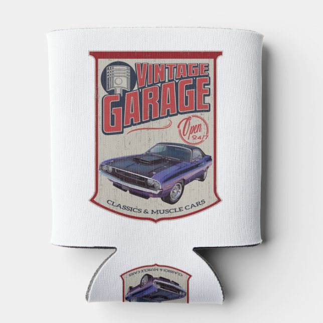 Porta-lata Vintage Challenger Garage (Traseira)