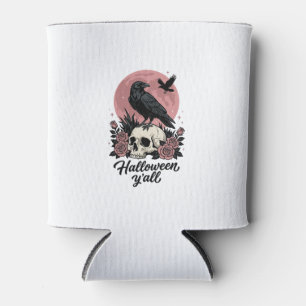 Porta-lata Vintage Crânio de Corvo Halloween Y’all