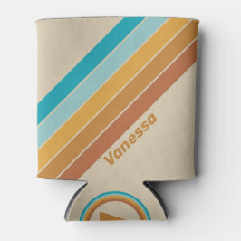 Porta-lata Vintage Desert Rainbow Stripes with Name