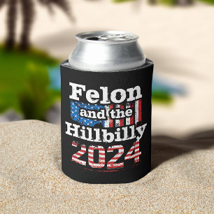 Porta-lata Vintage Felon & Hillbilly Trump Vance 2024