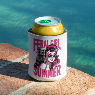 Porta-lata Vintage Feral Girl Summer Ogambm Funny Raccoon
