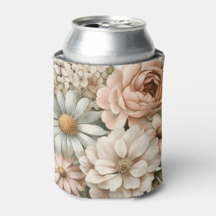Porta-lata Vintage Floral Buquê com Sangue de Pastel Suave