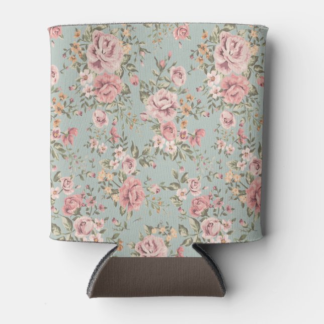 Porta-lata Vintage Floral Wallpaper (Frente)
