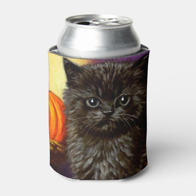 Porta-lata Vintage Halloween Kitten (Can Front)