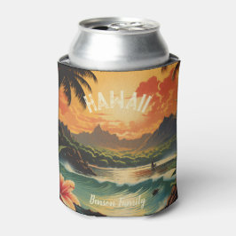 Porta-lata Vintage Hawaii Tropical Beach Viagem Lanscape