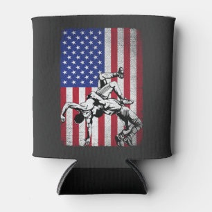 Porta-lata Vintage Luta Vintage Fans American Flag Wrestle