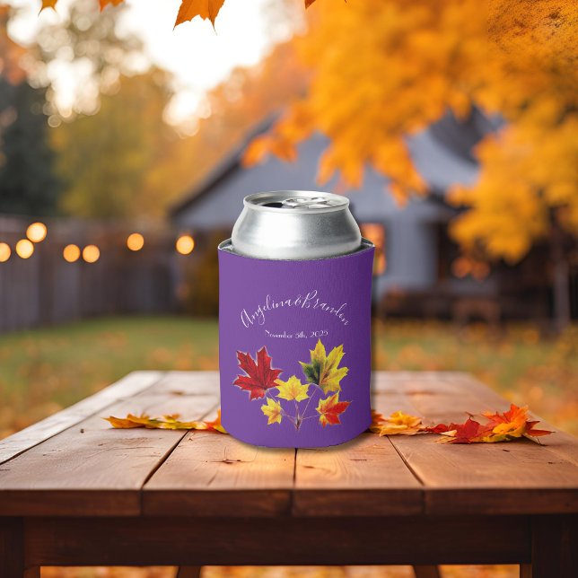 Porta-lata Vintage Maple Folha em casamento (Criador carregado)