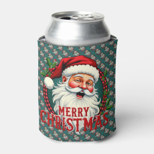 Porta-lata Vintage Papais noeis Merry Christmas Illustration