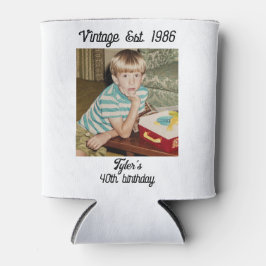 Porta-lata Vintage Photo Birthday Personalized