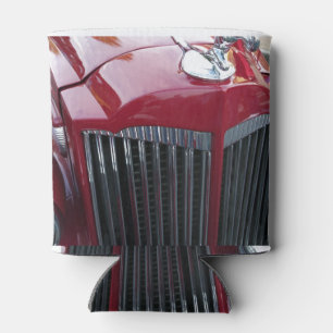 Porta-lata vintage red car com ornamento cromo capuz