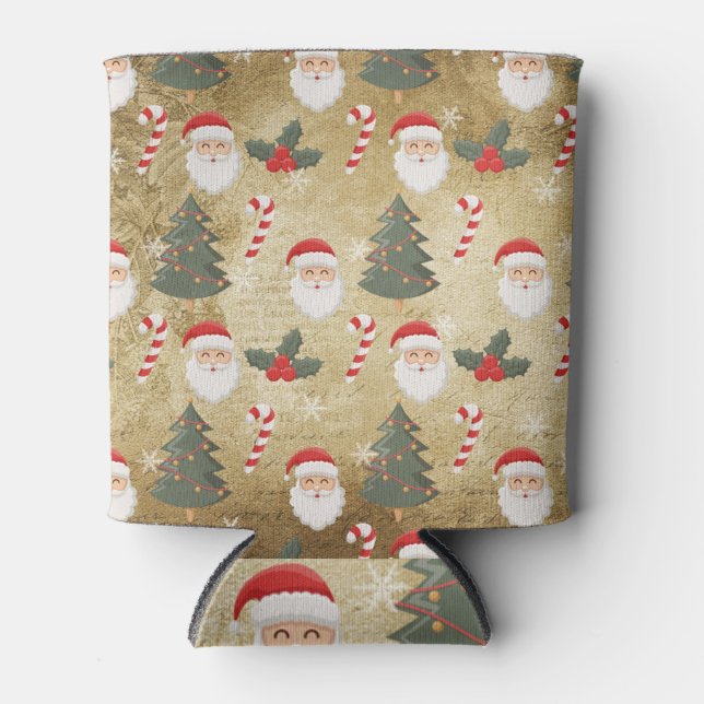 Porta-lata Vintage Santa Claus Pattern (Frente)
