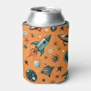 Porta-lata Vintage Spacecraft Rocket ships Pattern - Cosmos(1