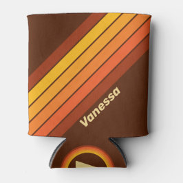 Porta-lata Vintage Style Stripes with Name