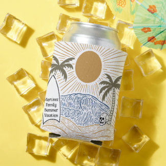 Porta-lata Vintage Tropical Family Reunion Beach