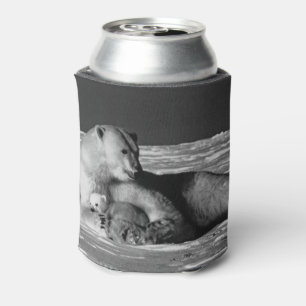 Porta-lata Vintage USA Alaska mãe urso polar 1970