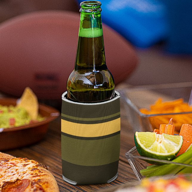 Porta-lata Vintage Yellow and Green Stripes (Can coolers)