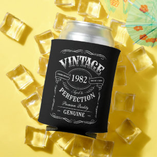 Porta-lata Vintagem Preta Personalizada Envelhecida Até Perf