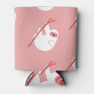 Porta-lata Vintagem Tropical Vermelha Rosa