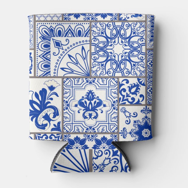Porta-lata Vitoriano Majolica: Padrão de Azulejo de Patches. (Frente)