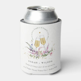 Porta-lata Viva Dourada Vinho Casamento Floral