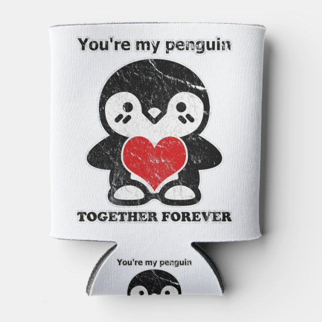 Porta-lata Você é meu pinguim - Juntos para sempre (Frente)