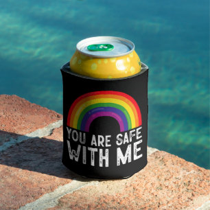 Porta-lata Você Está Seguro Comigo Mês do Orgulho LGBTQ Arco-