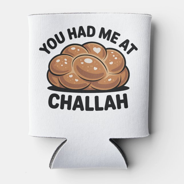 Porta-lata Você me pegou em Challah judeu Hanukkah (Frente)