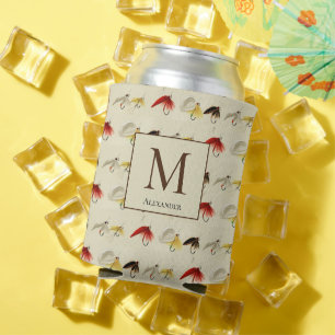 Porta-lata Voo Vintage Pesca Mosca Aquarela Náutica