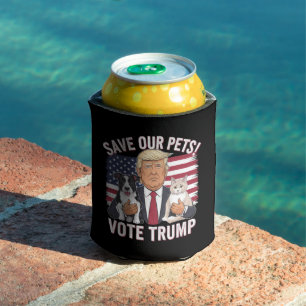 Porta-lata Vote Trump Salve Nossos Animais de Estimação Gatos