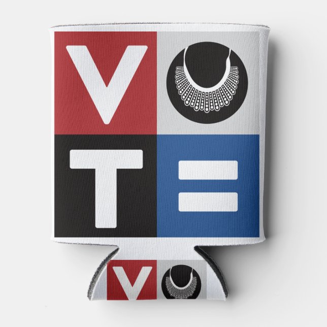 Porta-lata Voto para a igualdade RBG para todos (Frente)
