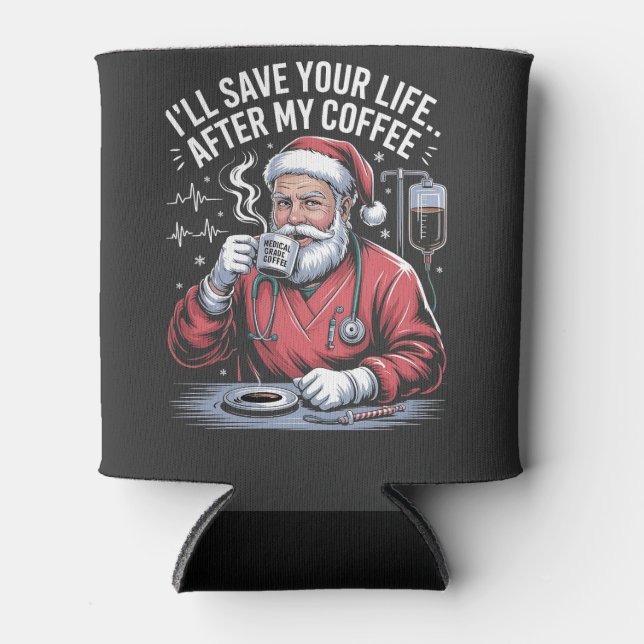 Porta-lata Vou Salvar Sua Vida Depois Do Meu Café De Natal (Frente)