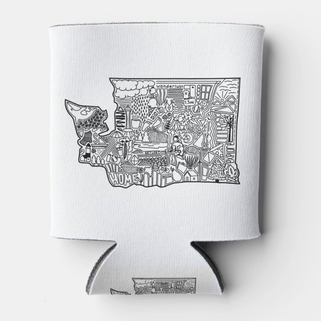 Porta-lata Washington Doodle (Frente)