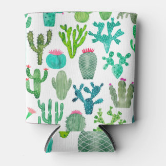 Porta-lata Watercolor Cactus Set: Coleção Artística