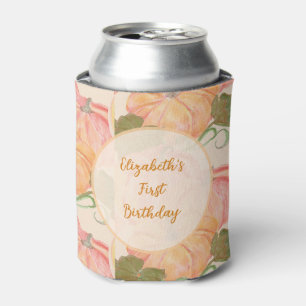 Porta-lata Watercolor Pumpkins Nome Personalizado Favor