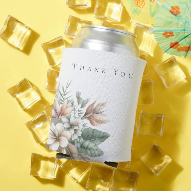 Porta-lata Watercolor Tropical Elegance-Wedding-Obrigado- (Verão in situ)