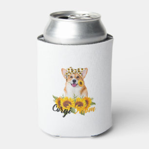 Porta-lata Welsh Corgi Mãe Cachorro de Verão de Sunflower Mãe