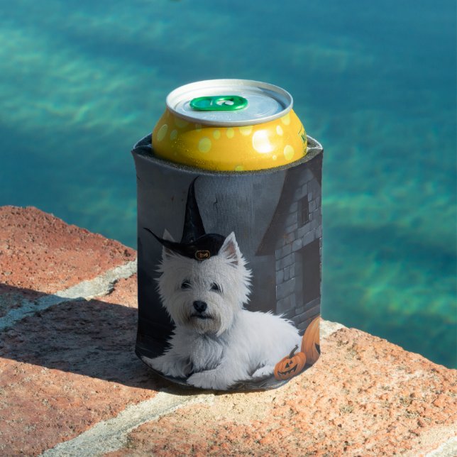 Porta-lata West Highland White Terrier Pumpkin Halloween (Piscina in situ)