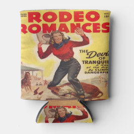 Porta-lata Western Rodeo Cowgirl Tying Calf Rodeo Romance Ca