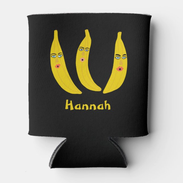 Porta-lata Whimsical Banana Trio PERSONALIZA TI (Frente)