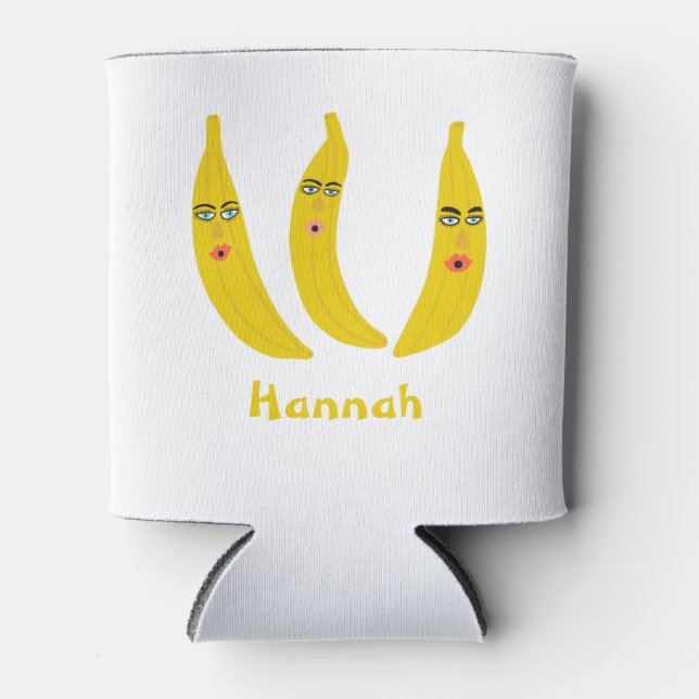 Porta-lata Whimsical Banana Trio PERSONALIZA TI (Frente)