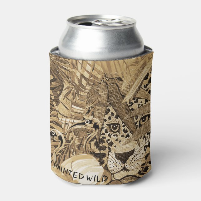Porta-lata Wild Sepia Leopard Can Cooler (Can Front)